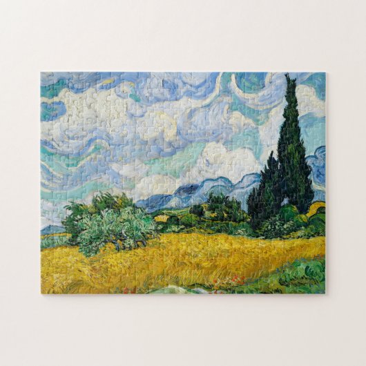 ゴッホの傑作「麦畑」絵画 ジグソーパズル (横)