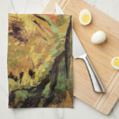 ゴッホの切り取られたひまわり2本 キッチンタオル (四つ折り)