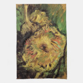 ゴッホの切り取られたひまわり2本 キッチンタオル (縦)