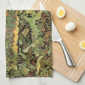 ゴッホの別荘とシベレス 北を偲ぶ キッチンタオル (四つ折り)