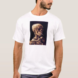 ゴッホの喫煙のスカル Tシャツ