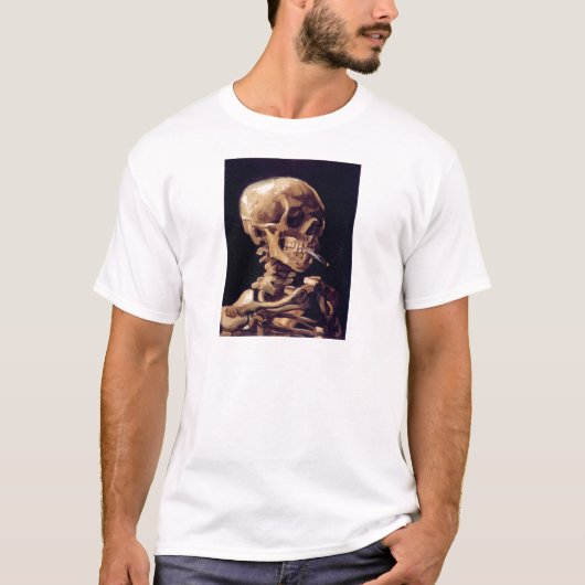 ゴッホの喫煙のスカル Tシャツ (正面)