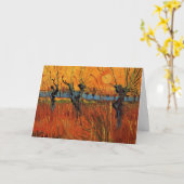 ゴッホの夕焼けの柳 カード (黄色い花)