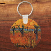 ゴッホの夕焼けの柳 キーホルダー (正面)