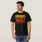 ゴッホの夕焼けの柳 Tシャツ (正面フル)