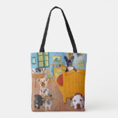 ゴッホの寝室のかわいい犬 トートバッグ (裏面)