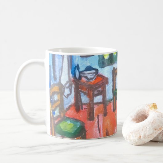 ゴッホの寝室 ミニ コーヒーマグカップ (ドーナツ)