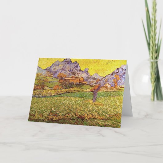 ゴッホの山中の牧場 カード (正面)