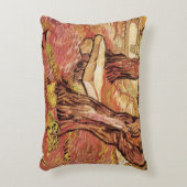 ゴッホの庭の石のベンチ、セントポール病院 アクセントクッション (正面(垂直))