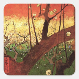 ゴッホの日本趣味: 紅梅図 スクエアシール