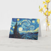 ゴッホの星明かりの夜絵画 カード (黄色い花)