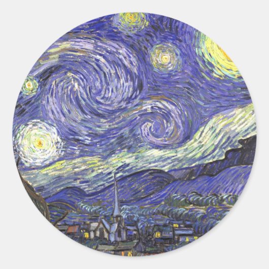 ゴッホの星月夜 ラウンドシール (正面)