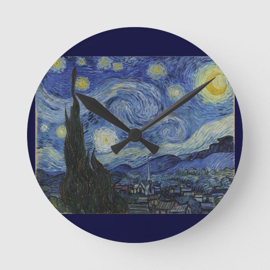 ゴッホの星月夜 ラウンド壁時計 (正面)