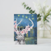 ゴッホの星空と花の鹿のコンパイル ポストカード (スタンド正面)