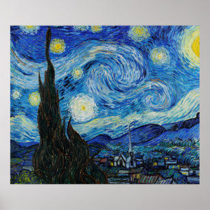 ゴッホの星空の夜の絵画(1889年) ポスター