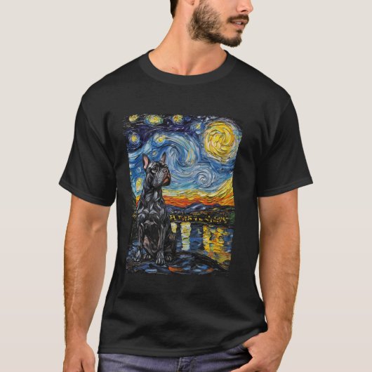 ゴッホの星空の犬 Tシャツ (正面)