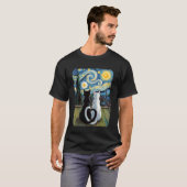 ゴッホの星空の猫 Tシャツ (正面フル)