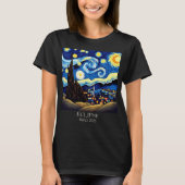 ゴッホの星空　皆既日食 月食 Tシャツ (正面)