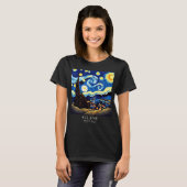 ゴッホの星空　皆既日食 月食 Tシャツ (正面フル)