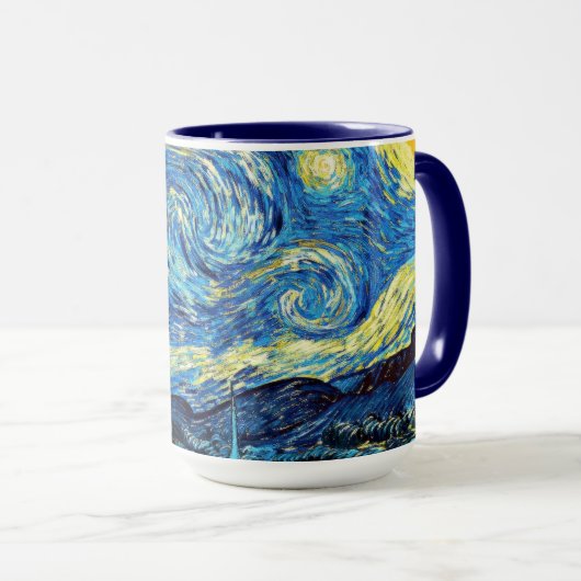 ゴッホの有名な絵画、星月夜 マグカップ (正面右)