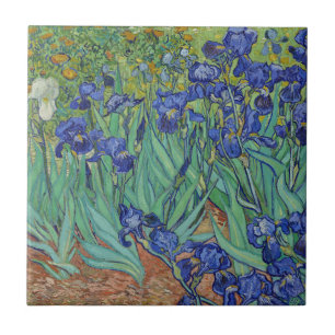 ゴッホの有名な青いアイリス-花の油彩画 タイル