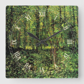 ゴッホの木々と下草 スクエア壁時計 (正面)