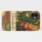 ゴッホの本と夾竹桃の花瓶のある静物画 Case-Mate iPhoneケース (裏面(横))