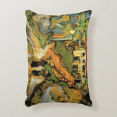 ゴッホの村の通りと階段、オーベル、人物 アクセントクッション (正面(垂直))