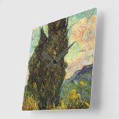 ゴッホの柏の木 スクエア壁時計 (傾斜)