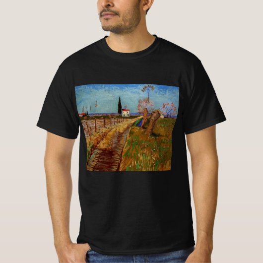 ゴッホの柳の畑の道 Tシャツ (正面)
