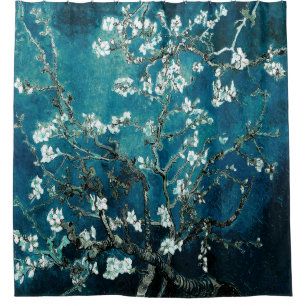 ゴッホの桜の花 : ダークテール シャワーカーテン