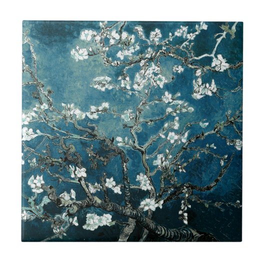 ゴッホの桜の花 : ダークテール タイル (正面)