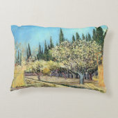 ゴッホの桜咲く果樹園、柏の木に囲まれて アクセントクッション (裏面)