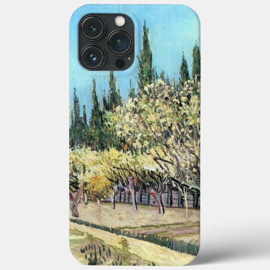 ゴッホの桜咲く果樹園、柏の木に囲まれて Case-Mate iPhoneケース (裏面)