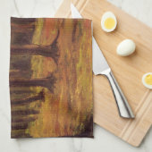 ゴッホの森の縁 キッチンタオル (四つ折り)