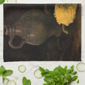 ゴッホの瓶とカボチャ2個 キッチンタオル (折り畳み)