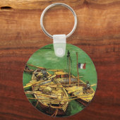 ゴッホの砂利運搬船の荷下ろし風景 キーホルダー (正面)