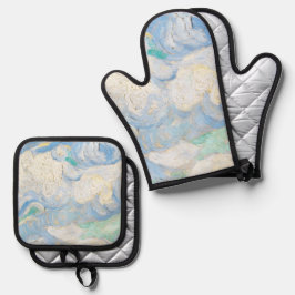 ゴッホの空の背景 鍋つかみ&鍋敷きセット