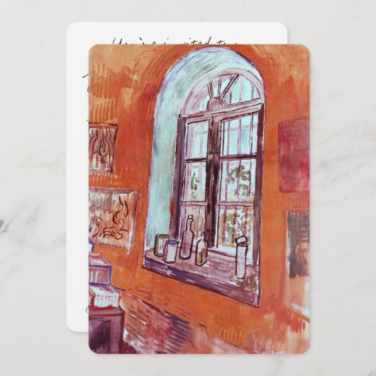 ゴッホの精神病院のスタジオの窓 招待状 (正面/裏面)