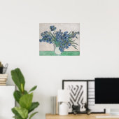 ゴッホの紫色のアヤメの花瓶の花の絵 ポスター (ホームオフィス)