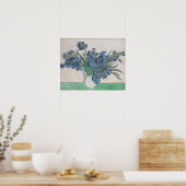 ゴッホの紫色のアヤメの花瓶の花の絵 ポスター (キッチン)