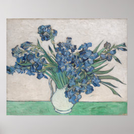 ゴッホの紫色のアヤメの花瓶の花の絵 ポスター