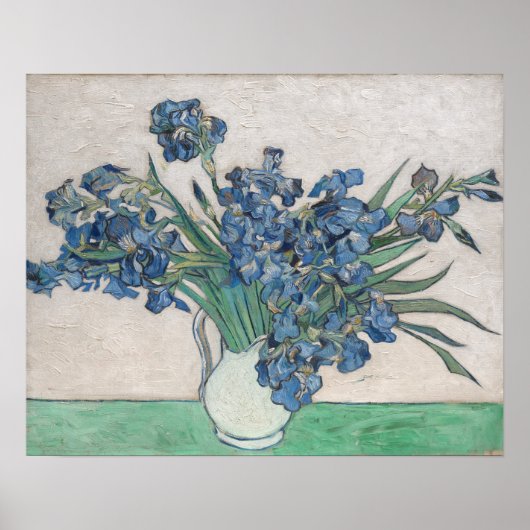 ゴッホの紫色のアヤメの花瓶の花の絵 ポスター (正面)