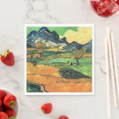 ゴッホの絵画、モンガージェ山 スタンダードランチョンナプキン (インサイチュ)