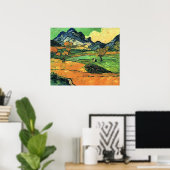 ゴッホの絵画、モンガージェ山 ポスター (ホームオフィス)