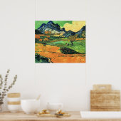 ゴッホの絵画、モンガージェ山 ポスター (キッチン)