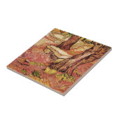 ゴッホの聖パウル病院の庭の石のベンチ タイル (側面)