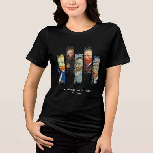 ゴッホの肖像画と名言 トライブレンドＴシャツ (正面)