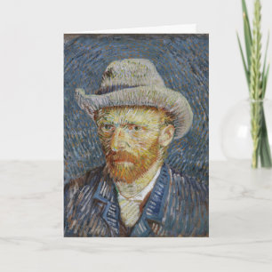ゴッホの自画像の灰色のフェルトの帽子の絵画の芸術 カード