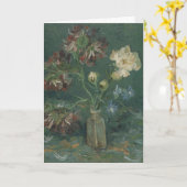 ゴッホの芍薬と青いデルフィニウムの芸術 カード (黄色い花)